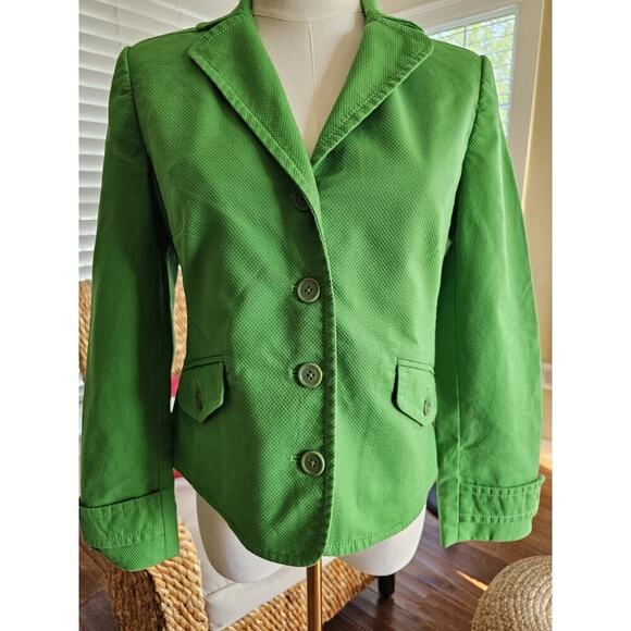 J. Crew Lime Green Cropped Blazer Women's MP Career Party/Cocktail - Picture 4 of 12